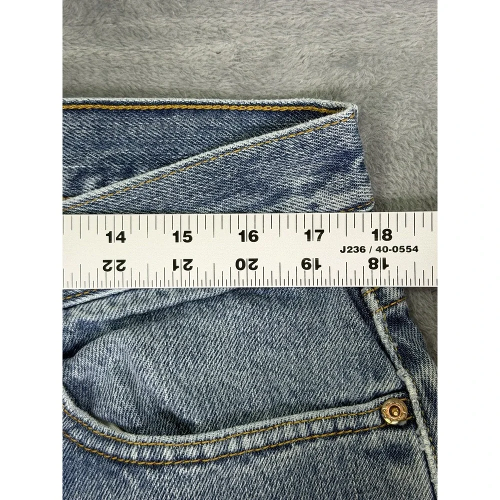 Levis 505 Jeans Mens 36x32 Blue Light Wash Denim‎ Straight Mid Rise Workwear